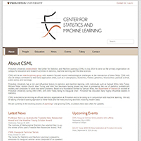 Center for Statistics and Machine Learning (CSML) Drupal Website.